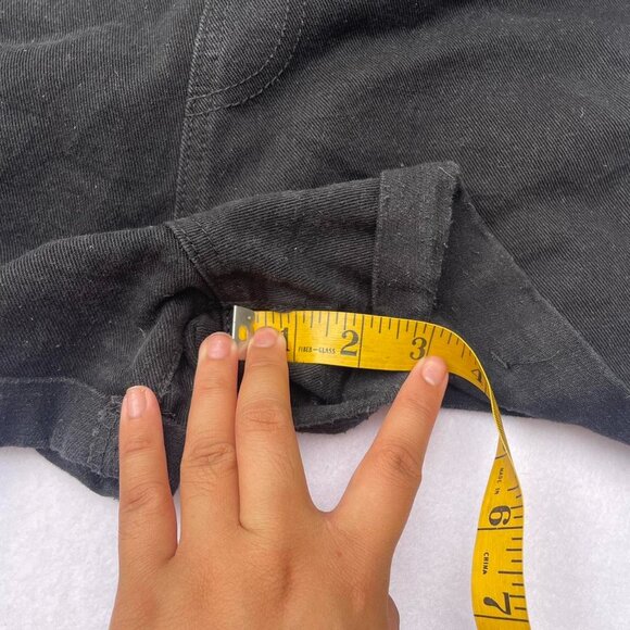 Black Denim Shein Jean Overall Shorts Size 0XL Fall Autumn Grunge Goth Emo Alt - Picture 6 of 6